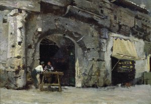 Rzym, ciemne sklepy autorstwa Antoine Auguste Ernest Herbert or Hebert