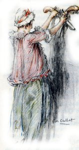 Charlotte odłącza pistolety Alberta, by oddać je Wertherowi autorstwa Antoine Calbet