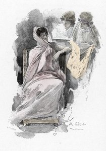 Odyseja Homera: Penelopa i jego zwolennicy (Odyseja Homera: Penelopa i jej słudzy) Ilustracja Antoine
