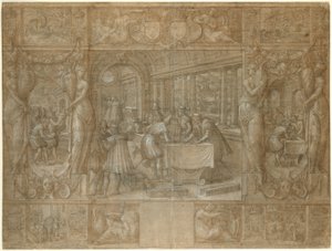 Małżeństwo Henryka II i Katarzyny Medycejskiej, Posag autorstwa Antoine Caron