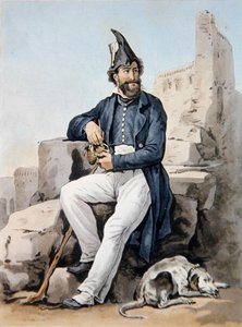 Brodaty żołnierz (kolor lito) autorstwa Antoine Charles Horace Vernet