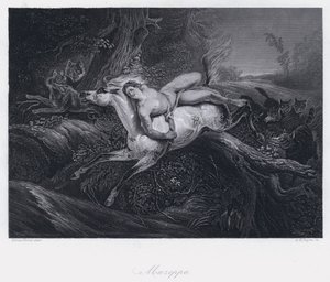 Mazeppa (grawerowanie) autorstwa Antoine Charles Horace Vernet