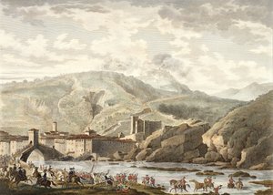 Bitwa pod Millesimo, 25 Germinal, rok 4 (kwiecień 1796) grawerowana przez Jeana Duplessi-Bertaux (1747-1819) (akwatinta) autorstwa Antoine Charles Horace Vernet