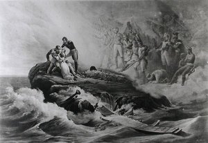 Pożegnanie rodziny Bertrandów, Św. Helena, ok. 1821-36 autorstwa Antoine Charles Horace Vernet