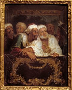 Ambasador Maroka Mohamed Temin na pokazie w loży włoskiej komedii w Paryżu w lutym 1682 r. Obraz Antoine