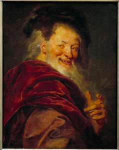 Portret Demokryty (460 - 370 pne) Greckiego filozofa. Obraz Antoine