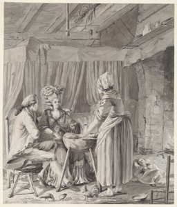 Elegancka para obiadowa w wiejskim domku autorstwa Antoine François Sergent