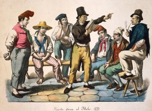 Opowiadacz na przystani, autor Antoine-Jean-Baptiste Thomas (1791-1834), druk, Francja