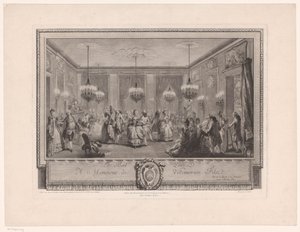 Marie Antoinette: Królowa mody: Bal w domu pana de Villemorien Sala balowa z parami tanecznymi Le Bal Pare (tytuł na obiekcie)