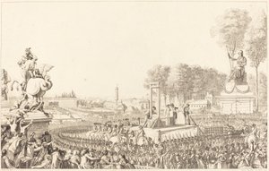 Dzień 16 października 1793, śmierć Marii Antoniny autorstwa Antoine Jean Duclos after Charles Monnet