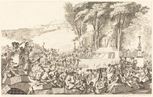 Fontanna Odrodzenia na gruzach Bastylii, 10 kwietnia 1793 autorstwa Antoine Jean Duclos after Charles Monnet