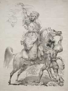 Wódz Mameluków na koniu sygnalizującym pomoc, 1817. autorstwa Antoine Jean Gros