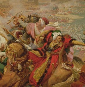 Murat pokonujący armię turecką pod Aboukir 25 lipca 1799 (szczegół), ok. 1805 (olej na płótnie zamontowany na płycie) autorstwa Antoine Jean Gros