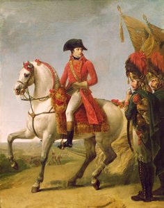 Napoleon Bonaparte (1769-1821) Pierwszy konsul, dokonujący przeglądu swoich oddziałów po bitwie pod Marengo, 1802-03 autorstwa Antoine Jean Gros