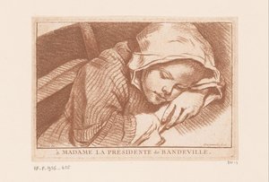 śpiąca dziewczyna autorstwa Antoine Joseph Dezallier d