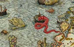 Fragment mapy morza (Marina Carta) autorstwa Olausa Magnusa (1490-1557) autorstwa Antoine Lafrery