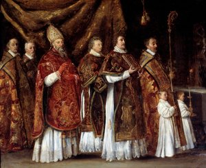 Msza pontyfikalna lub wigilia wznosząca się do ołtarza lub procesji Obraz Antoine Le Nain (1600/1610-1648)
