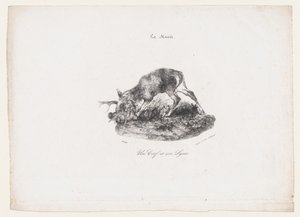 Jeleń i ryś, 1834. autorstwa Antoine Louis Barye