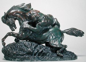 Koń Zaskoczony Tygrysem (brąz) autorstwa Antoine Louis Barye