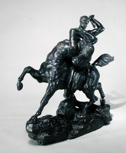 Tezeusz Combating the Centaur Bienor (brąz) (widok z przodu) autorstwa Antoine Louis Barye