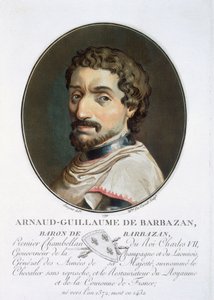 Arnaud-Guillaume, baron de Barbazan, z „Portrety wielkich mężczyzn, znamienitych kobiet i pamiętnych poddanych Francji, grób i ryciny w kolorach”, opublikowane przez Pierre Blin, 1786-92, Paryż (colo autorstwa Antoine Louis Francois Sergent-Marceau