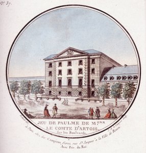 Palmowa gra konta Artois na bulwarach. W pritoresque widokach głównych budynków Paryża autorstwa sierżanta autorstwa Antoine Louis Francois Sergent Marceau