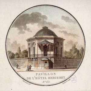 Pawilon Hotelu Bergeret, Paryż. W pritoresque widokach głównych budynków Paryża autorstwa sierżanta autorstwa Antoine Louis Francois Sergent Marceau