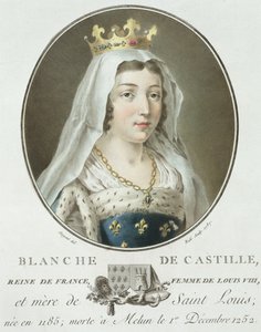 Portret Blanche de Castille (1185-1252) wyryty przez Ride, 1787