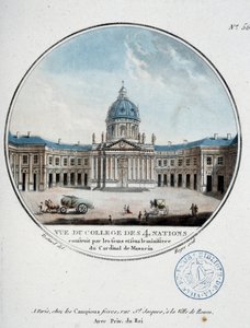 Widok na Collège des Quatre Nations (Institut de France) – w „” Malownicze widoki głównych budynków Paryża”, autorstwa sierżanta autorstwa Antoine Louis Francois Sergent-Marceau