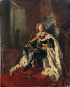 Król Fryderyk I na srebrnym tronie, ok. 1712 r. autorstwa Antoine Pesne