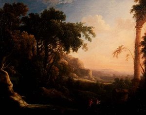 Pan i Syrinx w arkadyjskim krajobrazie autorstwa Antoine Pierre the Younger Patel