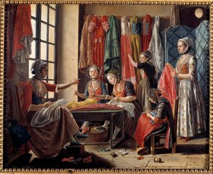 Warsztat krawiecki w Arles w 1760 Obraz Antoine Raspala (1738-1811) 1760 Arles, Musee Reattu