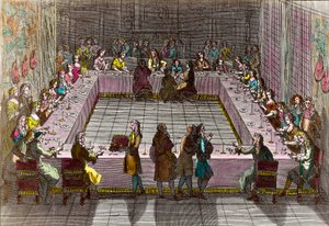 Królewska Loteria w XVIII wieku. Grawerowanie autorstwa Trouvaina Antoine
