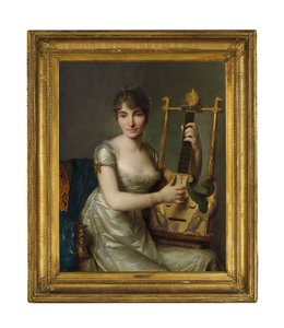 Portret Madame Larmoyer, długość 3/4, z lirą