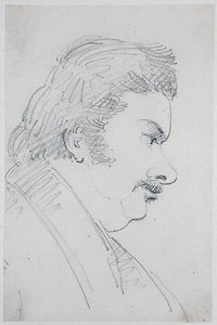 Portret Honore de Balzac (1799-1850) (ołówek na papierze) autorstwa Antoine Vestier