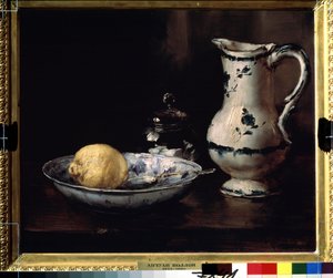 Martwa natura. Obraz Antoine Vollon (1833-1900). Olej na płótnie, 38 x 46 cm. XIX-wieczna sztuka francuska. Muzeum Sztuk Pięknych im. Puszkina w Moskwie.