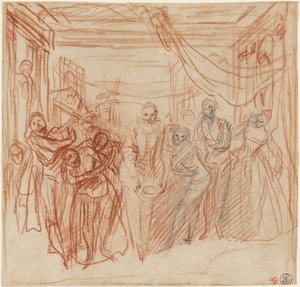Włoscy komicy kłaniający się autorstwa Antoine Watteau