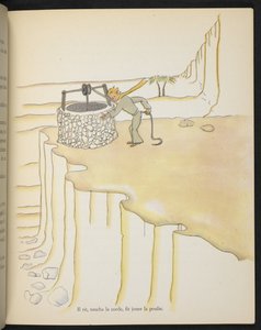 Mały Książę przy studni, ilustracja z książki "Mały Książę" autorstwa Antoine