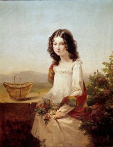 Portret Lise Aubin de Fougerais Obraz Hortense Haudebourg Lescot (1784-1845) 1817 Nd. 0,4x0,32m.