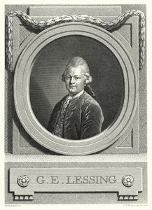 Gotthold Ephraim Lessing, niemieckie oświecenie; filozof, pisarz i dramaturg (grafik) autorstwa Anton (after) Graff