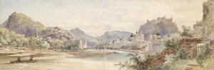 Niemiecki: Panorama miasta Salzburg z twierdzą Hohensalzburg autorstwa Anton Altmann