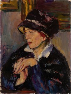 Kobieta w ciemnym kapeluszu, 1917