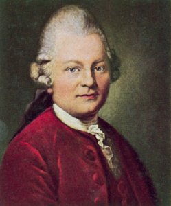 Gotthold Ephraim Lessing, niemiecki dramaturg i filozof (kolorowa litografia) autorstwa Anton Graff