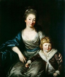 Johanna Amalie, hrabina Senfft von Pilsach z synem Henrykiem (olej na płótnie) autorstwa Anton Graff