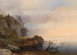Anton Hansch Jesienna atmosfera nad jeziorem 1846 autorstwa Anton Hansch