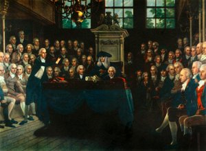 „William Pitt, młodszy, przemawiając do Izby Gmin”, 1793, 1947.
