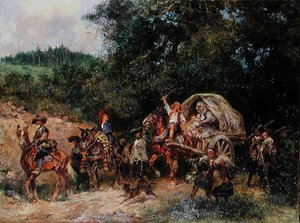 Zwolennicy obozu, ok. 1900 (olej na płótnie) autorstwa Anton Hoffmann