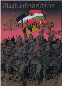 Projekt okładki przedniej, z Ilustrowanej Historii Wojny Światowej 1914-1915 wyd. przez Union Berlagsefellfchaft, 1922 t. 3 autorstwa Anton Hoffmann