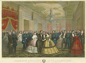 Ostatnie przyjęcie Abrahama Lincolna, wyd. 1865 (lito ręcznie kolorowane) autorstwa Anton Hohenstein