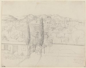 Widok z mojego okna, via valfonda we Florencji (Ogrody we Florencji widziane z okna artysty) autorstwa Anton Krüger
